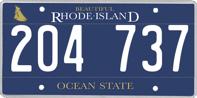 RI license plate 204737