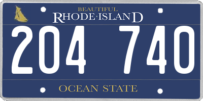 RI license plate 204740