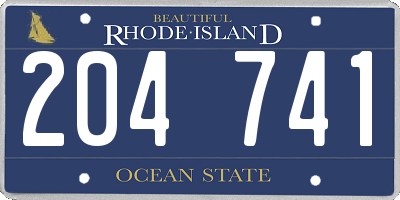 RI license plate 204741