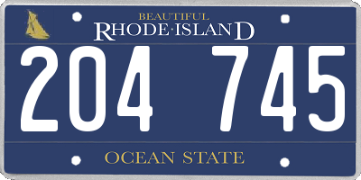 RI license plate 204745