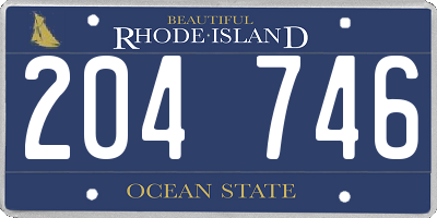 RI license plate 204746