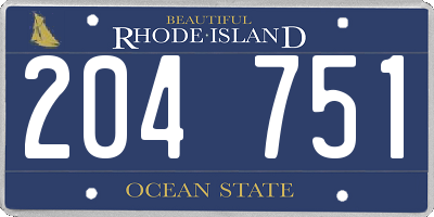 RI license plate 204751