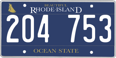 RI license plate 204753