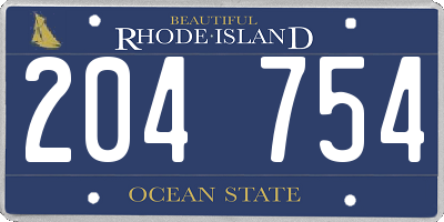 RI license plate 204754