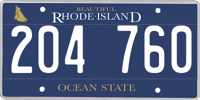 RI license plate 204760