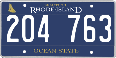 RI license plate 204763