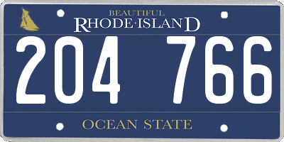 RI license plate 204766