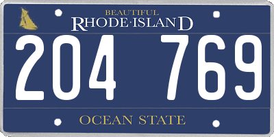 RI license plate 204769