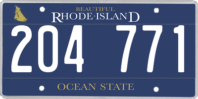 RI license plate 204771