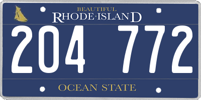 RI license plate 204772