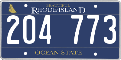 RI license plate 204773