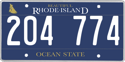RI license plate 204774