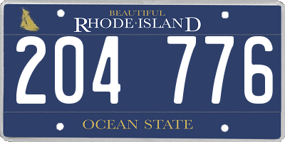 RI license plate 204776