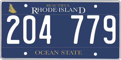 RI license plate 204779