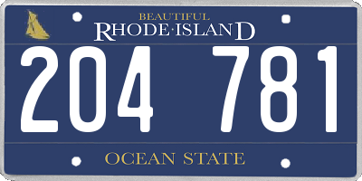 RI license plate 204781