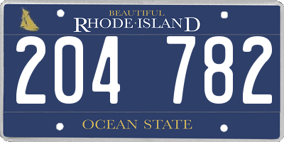RI license plate 204782
