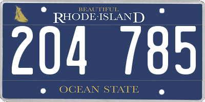 RI license plate 204785