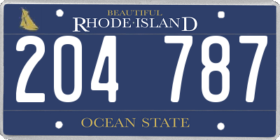 RI license plate 204787