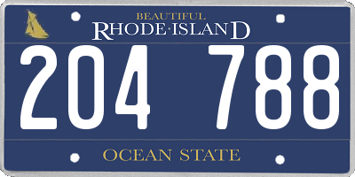 RI license plate 204788