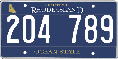 RI license plate 204789