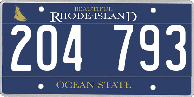 RI license plate 204793