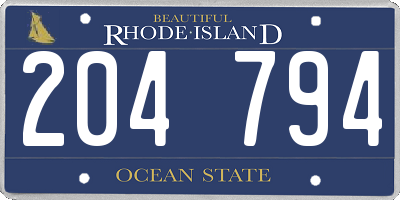 RI license plate 204794