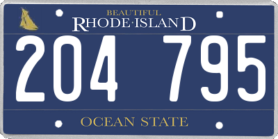 RI license plate 204795
