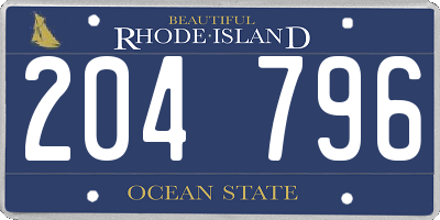 RI license plate 204796