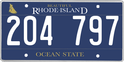 RI license plate 204797