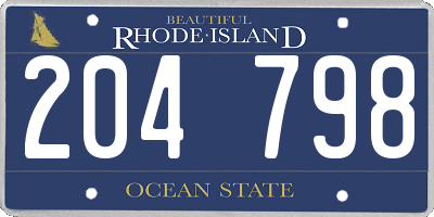 RI license plate 204798