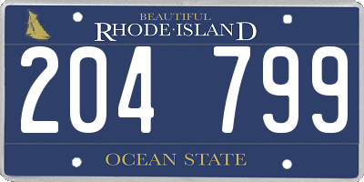 RI license plate 204799