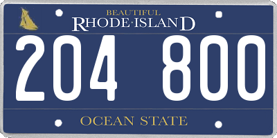 RI license plate 204800