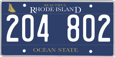 RI license plate 204802
