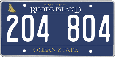 RI license plate 204804