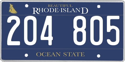 RI license plate 204805