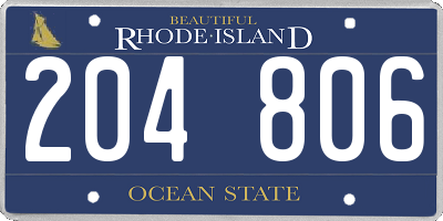 RI license plate 204806