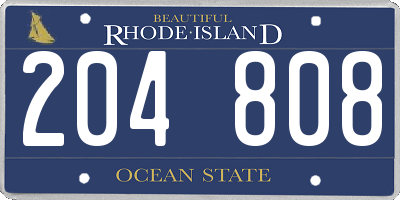 RI license plate 204808