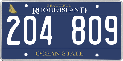 RI license plate 204809
