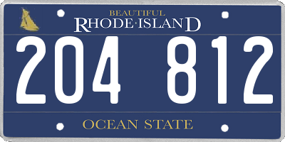 RI license plate 204812