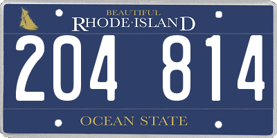 RI license plate 204814