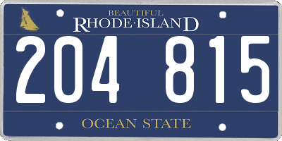 RI license plate 204815