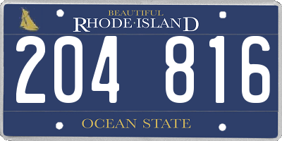 RI license plate 204816