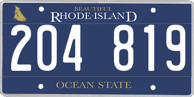 RI license plate 204819
