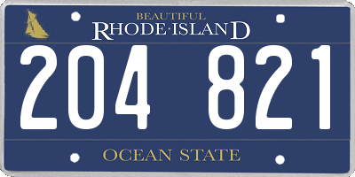RI license plate 204821