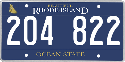 RI license plate 204822
