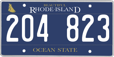 RI license plate 204823