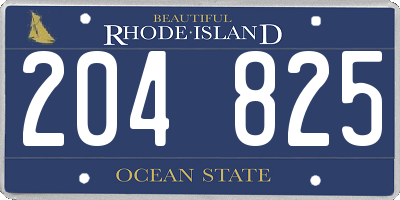 RI license plate 204825