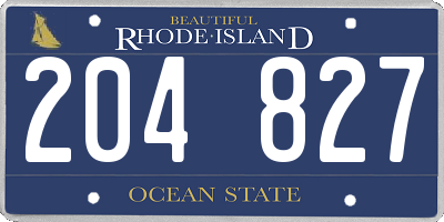 RI license plate 204827