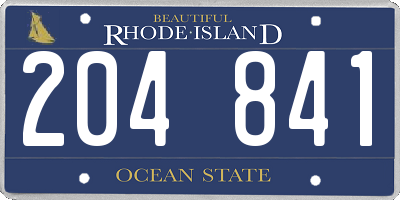 RI license plate 204841