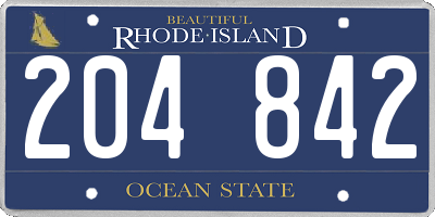 RI license plate 204842